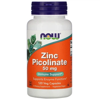 Цинк піколінат 50 мг Now Foods Zinc Picolinate найзасвоюваніша форма 120 рослинних капсул