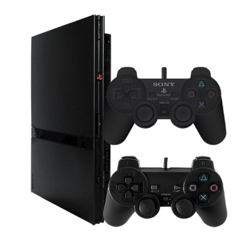 Набор Консоль Sony PlayStation 2 Slim SCPH-7xxx Chip Black Б/У + Геймпад DualShock 2 SCPH-10010