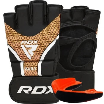 Рукавиці для ММА RDX AURA PLUS T-17 Black Golden L + КАПА У ПОДАРУНОК