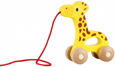 Іграшка каталка на мотузці iWood Жирафа (6935494720025)