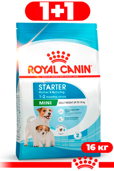 Сухой корм Royal Canin Mini Starter для щенков кормящих и беременных собак малых пород 16кг