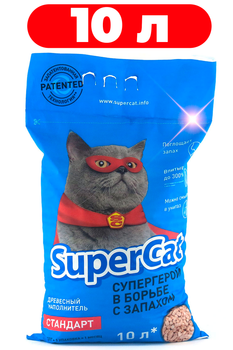 Наполнитель для кошек древесный Supercat 10 л
