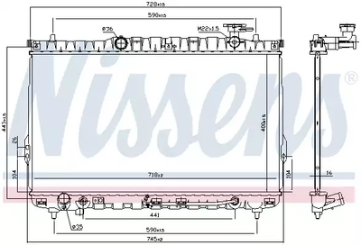 Радіатор охолодження двигуна HYUNDAI SANTA, NISSENS (67030)