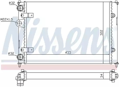 Радиатор охлаждения двигателя VW POLO, SEAT CORDOBA, NISSENS (639981)