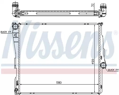 Радиатор охлаждения двигателя BMW X3, NISSENS (60803A)