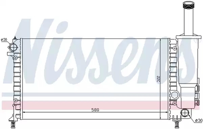 Радиатор охлаждения двигателя FIAT PUNTO, NISSENS (61881)