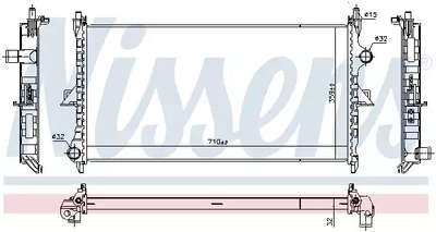 Радіатор охолодження двигуна PEUGEOT 508, CITROËN C5, NISSENS (636019)