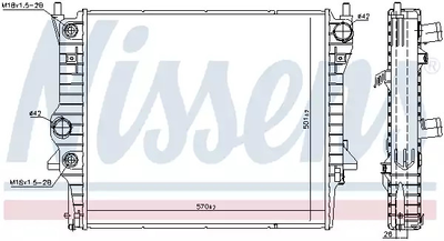 Радиатор охлаждения двигателя DAIMLER SUPER, JAGUAR XF, NISSENS (66708)