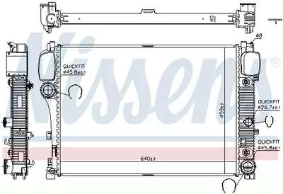 Радіатор охолодження двигуна MERCEDES-BENZ S-CLASS, NISSENS (67107A)