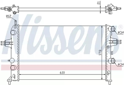 Радіатор охолодження двигуна OPEL ASTRA, NISSENS (63091)