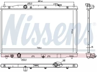 Радіатор охолодження двигуна HONDA CR-V, NISSENS (681378)