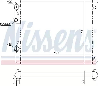 Радиатор охлаждения двигателя SEAT AROSA, VW POLO, NISSENS (652341)