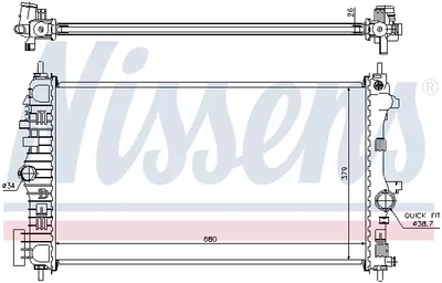 Радиатор охлаждения двигателя SAAB 9-5, OPEL INSIGNIA, NISSENS (630716)