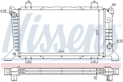 Радиатор охлаждения двигателя FORD TRANSIT, NISSENS (62241A)