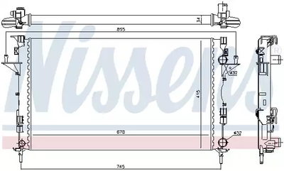 Радиатор охлаждения двигателя RENAULT ESPACE, NISSENS (63816)