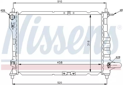 Радиатор охлаждения двигателя CHEVROLET SPARK, NISSENS (61630)