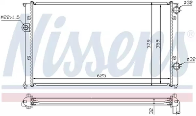 Радіатор охолодження двигуна VW GOLF, NISSENS (65243)