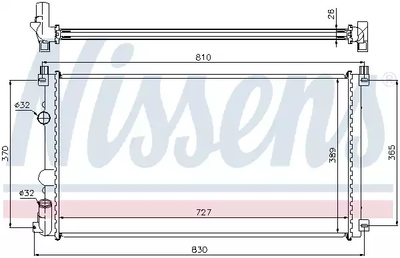 Радиатор охлаждения двигателя NISSAN INTERSTAR, OPEL MOVANO, NISSENS (63824A)