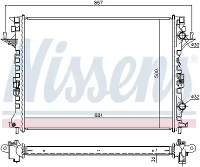 Радиатор охлаждения двигателя RENAULT ESPACE, NISSENS (637638)