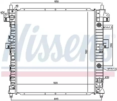 Радиатор охлаждения двигателя SSANGYONG ACTYON, NISSENS (64316)