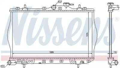 Радиатор охлаждения двигателя HYUNDAI ACCENT, NISSENS (622971)