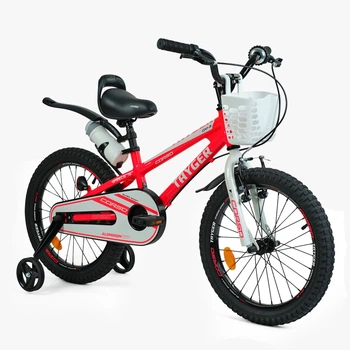 Детский двухколёсный велосипед Corso Tayger 18″ с алюминиевой рамой, ручным тормозом, боковыми колесами и звонком (TG-36098)