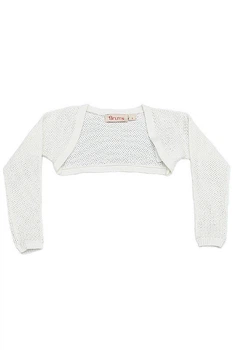 Нарядное болеро для девочки BRUMS Италия 131BGHC009 Белый подарок на 110