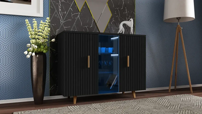 Вітрина-комод 1W2D Verona Artos Design Чорний Польща (ламінована ДСП/ламінована МДФ)