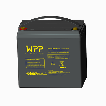 Гелевый аккумулятор 55ah WPPower WPDG12-55 55 ампер 12 вольт для инвертора ибп бесперебойника котла дома акб