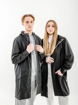Мужская Куртка Rains Long Jacket Черный XS-S (7d1202-BlackReflective XS-S)