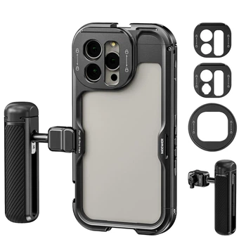 Клетка рамка корпус второго поколения для смартфона NEEWER PA043 для iPhone 15 Pro комплект с 2 быстросъемными ручками PA045B