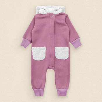 Комбинезон деми с капюшоном Teddy рост 80 см (9 – 12 месяцев) Malena Розовый с белым