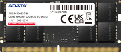 Оперативна пам'ять ADATA SODIMM DDR5-4800 32768MB PC5-38400 (AD5S480032G-S)
