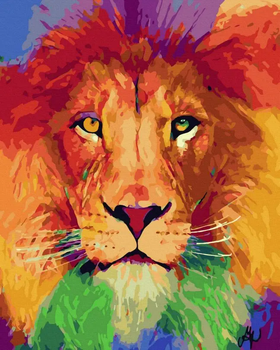 Картина за номерами (BK-GX44800). Райдужний лев, 40 х 50 см, Rainbow Art