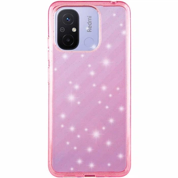 Чохол на Xiaomi Redmi 12C, Xiaomi Poco C55 / для сяомі редмі 12с / поко С55 з блискітками Pink
