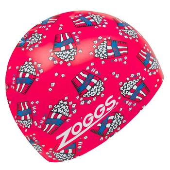 Шапочка для плавания Zoggs Silicone Printed (красный, рисунок попкорн) (465048.PPCRMG)