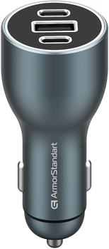 Автомобільний зарядний пристрій ArmorStandart Resolute Power ASPP-21 120W 2xUSB-C USB (ARM70026)