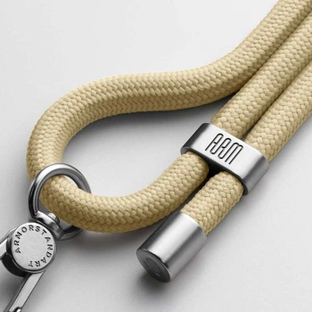 Универсальный ремешок-шнурок для смартфона, Rope, Titanium Sand, нейлоновый, прочный, регулируемый по длине, с держателем для чехлов с вырезом для зарядки, кросбоди, подходит для ношения на шее и через плечо, ArmorStandart (ARM76101)