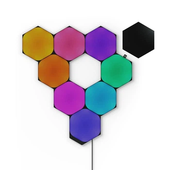 Розумна система освітлення Nanoleaf Shapes Ultra Black Hexagons Starter Kit, Apple Homekit - 9 шт.
