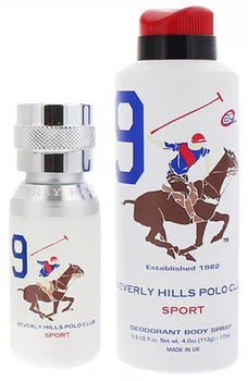 Zestaw męski Beverly Hills Polo Club Sport Nine Woda toaletowa 100 ml + Dezodorant 175 ml (6291107166544)