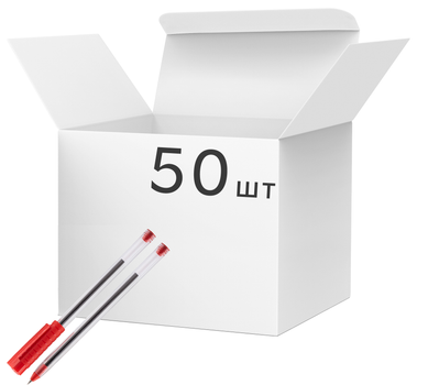 Набір ручок кулькових Optima Hype t 1.0 мм 50 шт Червоних (o15693)
