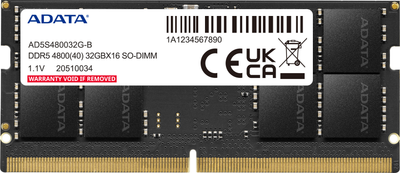 Оперативная память ADATA SODIMM DDR5-4800 32768MB PC5-38400 (AD5S480032G-S)
