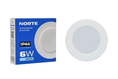 LED світильник точковий NORTE 6W 5000K IP44 круглий світлодіодний Downlight 1-NDP-1602