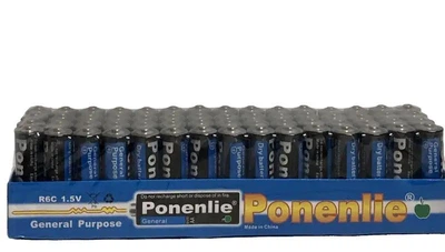 Батарейка солевая пальчик 60 шт AA R6 Ponenlie 1.5 V