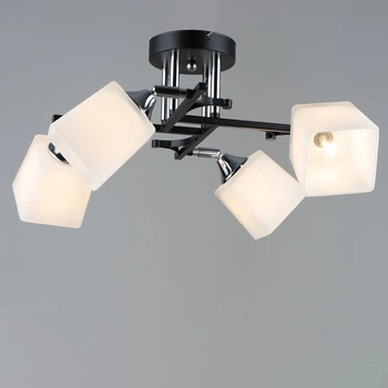 Люстра потолочная Light House SRS-19069/4 BK+CH черная + хром
