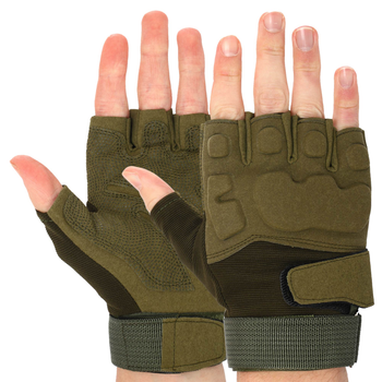 Тактичні рукавички з відкритими пальцями BLACKHAWK Mega (р-р XL, Оливковий)