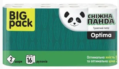 Туалетная бумага Снежная Панда Optima 16 рулонов