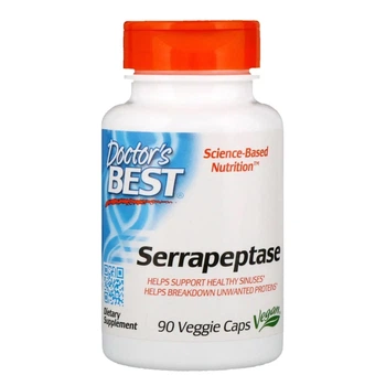 Серрапептаза, Serrapeptase, Doctor's s Best, 40,000 СПУ, 90 капсул (DRB-00149)