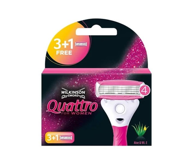 Змінні картриджі для гоління жіночі Wilkinson Sword Quattro For Woman 3+1 шт