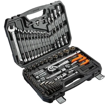 Набір інструментів та торцевих головок 1/4", 1/2" CrV 77 елементів Neo Tools 08-915